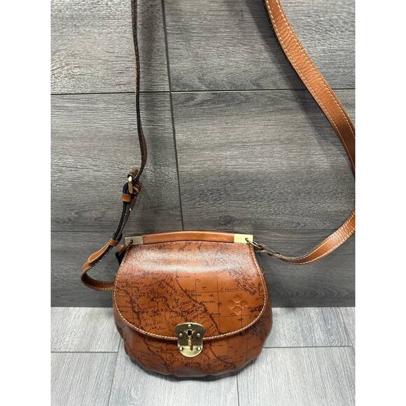Patricia Nash Leather Veneto Crossbody Bag Signature Map Brown B000579 - Picture 4 of 14